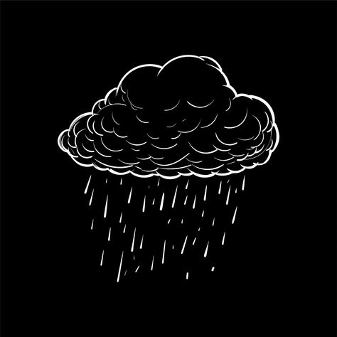 Raining Cartoon, All Apps Icon, Yellow Aesthetic Pastel, Iphone Logo, Weather Icon, App Background, Black App, Feeling Under The Weather, Black And White Art Drawing