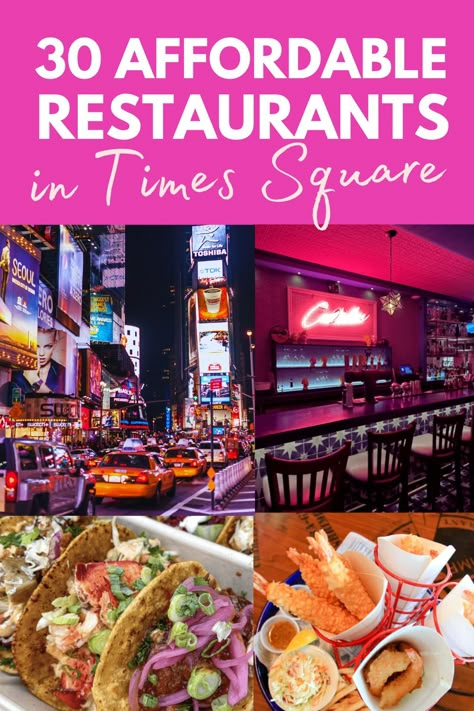 Looking for affordable restaurants in NYC? If so, you're going to love these affordable restaurants in Times Square! 🤩 We all know that Times Square can be a little expensive, but don't worry! There are affordable options in Times Square too, and you'll find them on this list! Take a read now 👉 #nyc #newyorkcity #timessquare Los Tacos No 1 New York, Times Square Restaurants, Top Places To Eat In Nyc, Best Places To Eat In New York City, Best Restaurants In Nyc Times Square, Cheap Eats Nyc, New York Trip Planning, Times Square Ny, Restaurants Nyc