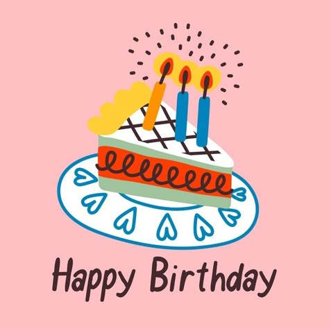 Birthday cake on pink background with ha... | Premium Vector #Freepik #vector #birthday #happy-birthday #cake #cartoon Insta Story Caption Ideas, Bday Greetings, Greeting Card Sentiments, Cake Cartoon, Happy Birthday Illustration, Bday Wishes, Happy Anniversary Cards, Birthday Illustration, Happy Birthday Wishes Cards