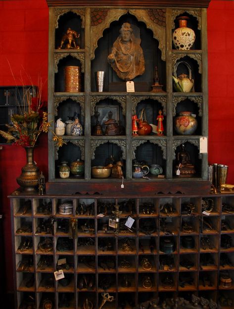 Indian Cabinet, Cabinet Inspiration, Cubby Shelves, Indian Interiors, Indian Furniture, Succulents Decor, Home Altar, Hot Damn, South East Asia