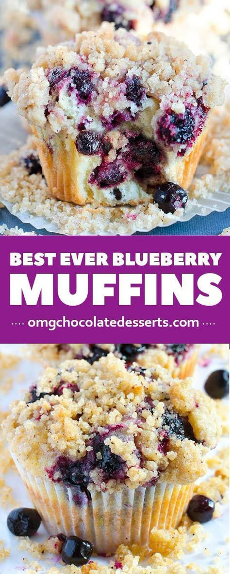 Best Blueberry Muffins, Cinnamon Crumble, Streusel Muffins, Berry Muffins, Favorite Breakfast Recipes, Homemade Muffins, Muffin Recipes Blueberry, Blueberry Recipes, Crumb Topping