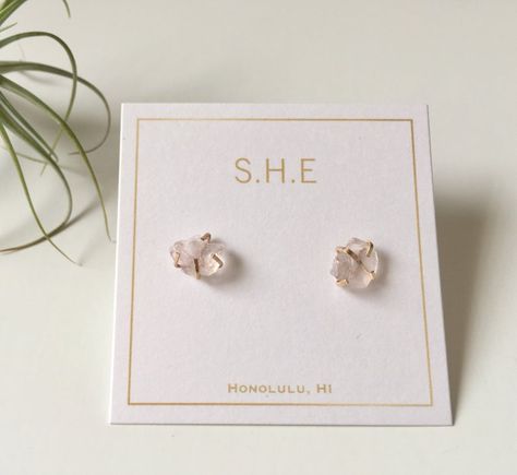 Raw Rose Quartz Stud Earrings Rough Quartz, Quartz Crystal Jewelry, Pink Stud Earrings, Small Dangle Earrings, Raw Crystal Jewelry, Raw Rose Quartz, Pink Studs, Rose Quartz Earrings, Raw Quartz