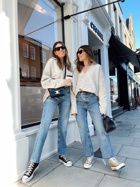 Jumper And Jeans Outfit, Jeans And Jumper Outfit, Converse Outfit Summer, Fall Fashion Trends Casual, Collared Jumper, Straight Jeans Outfit, Jumper And Jeans, Collar Jumper, Jeans And Converse