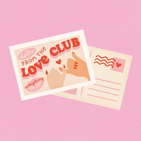 Love Letter Graphic Design, Pink Valentine Aesthetic, Love Letter Illustration, Love Design Illustration, Valentines Graphics, Valentines Graphic, Heart Graphic Design, Club Illustration, Valentine Art Projects