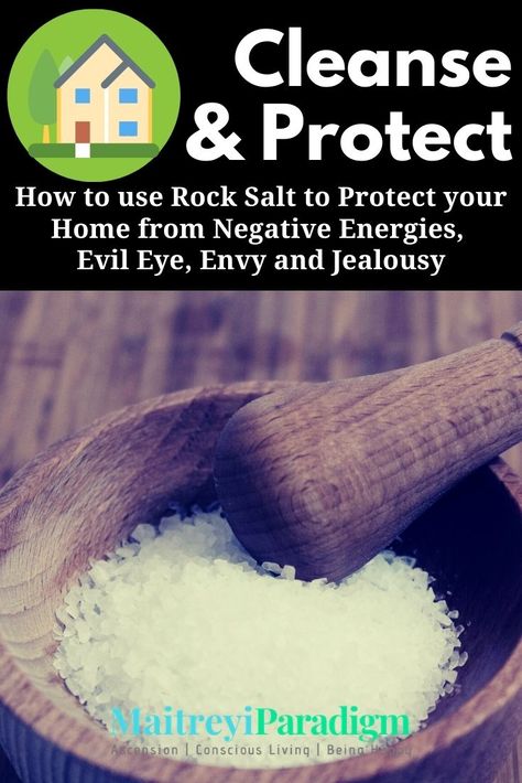 Learn how to use rock salt to cleanse and protect your personal space... Read on: https://www.maitreyiparadigm.com/blog/how-to-use-rock-salt-to-protect-your-home-from-negative-energies #RockSaltRemedies #ProtectionfromEvilEye #ProtectHome #clearnegativeenergy #removeevileye #evileyeremedy #negativeenergyremedy #rocksalt #remedy #energycleanse Energy Remedies, Salt Cleanse, Creative Senior Pictures, Negative Person, Bad Energy, Bad Bad, Clear Negative Energy, Spiritual Cleansing, Energy Cleanse