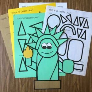 America Crafts - Simply Kinder Statue Of Liberty Craft, Sight Word Books Kindergarten, Letter Naming Fluency Activities, Bald Eagle Craft, America Crafts, Interactive Alphabet Notebooks, Word Wall Kindergarten, Alphabet Sort, Eagle Craft