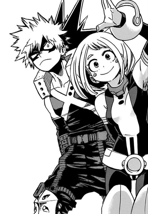 Bakugo and Uraraka | BNHA manga Bakugou And Uraraka, Bakugou Manga, Ochako Uraraka, My Hero Academia Shouto, Hero Wallpaper, Hero Academia Characters, My Hero Academia Manga, Boku No Hero Academia, Hero Academia