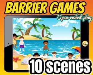 Boom Cards - Barrier Game | 10 SCENES Barrier Games, Fun Kid Activities, Monster World, Vegetable Stand, Open Ended Play, Play Together, Boom Cards, Fun Activities For Kids, English Language Arts