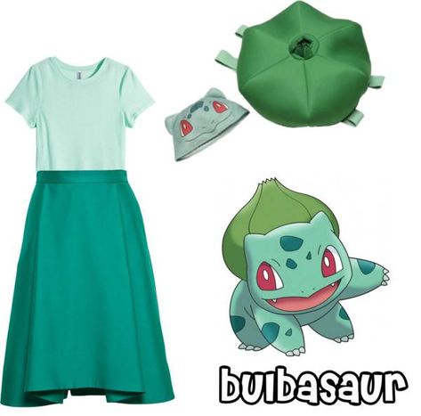 Pokemon Diy Costume, Diy Pokemon Costume, Pokemon Cosplay Female, Bulbasaur Costume, Pokemon Costumes Diy, Pokemon Dress, Halloween Pikachu, Diy Pokemon, Pokemon Fashion