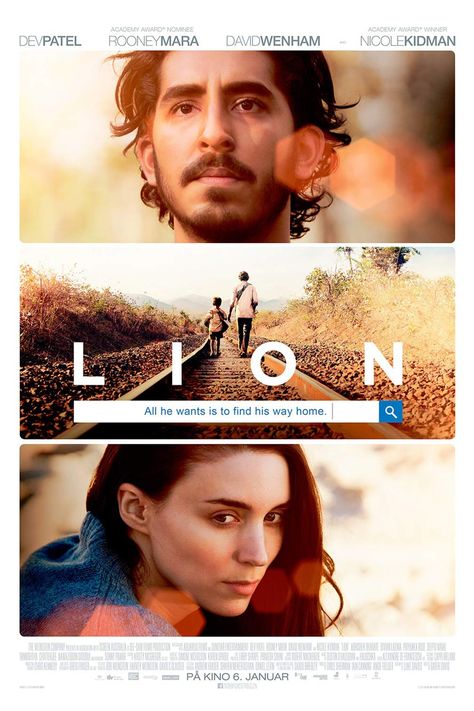 Lion (original title) M/12 | 1h 58min | Biography, Drama | 8 December 2016 (Portugal) Lion 2016, Deepti Naval, Lion Movie, No Manches Frida, Dev Patel, Hidden Figures, Rooney Mara, Tv Series Online, Movies 2016