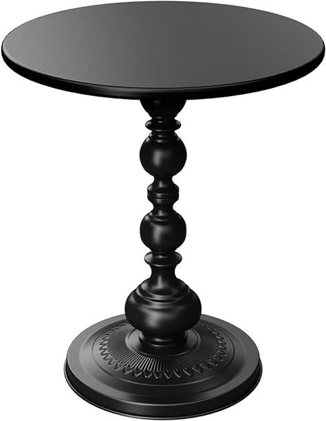 Amazon.com: XIV Metal End Table, Matte Round Side Table, Drink Table, Small Round Table, Accent Table for Living Room, Home Office, Cafe and Bedroom - 16 x 21 Inches : Home & Kitchen Black Round Side Table, Living Room Corners, Table For Sofa, Round Side Table Black, Black Round Table, Black Accent Table, Metal End Table, Small End Table, Small Round Table