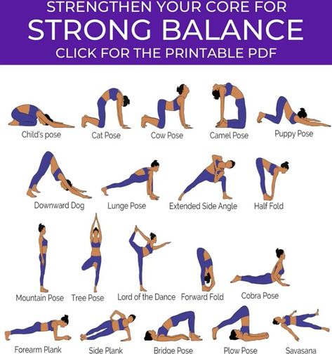 Yoga poses for strong balance and strengthening your core Somatic Exercise, Hata Yoga, Yoga Core, Quick Yoga, Daily Stretches, Morning Yoga Flow, Yoga Routine For Beginners, Bolesti Chrbta, Basic Yoga Poses