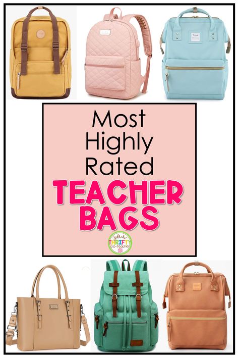 Best Teacher Bag Totes, Teacher Backpack Essentials, Teacher Bag Ideas, Teacher Work Bag, Teacher Bags Tote, Teacher Bag Essentials, Teacher Bag Organization, Teacher Tote Bag Ideas, Teacher Laptop Bag