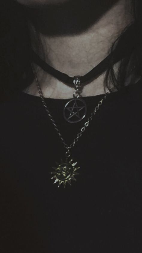 ~ #aesthetic #chain #wicca #pentagram #alternative #style #wish Pentagram Necklace Aesthetic, Pentagram Aesthetic, Wicca Pentagram, Necklace Aesthetic, Pentagram Necklace, Alternative Style, Profile Pictures, Opal Jewelry, Good Luck