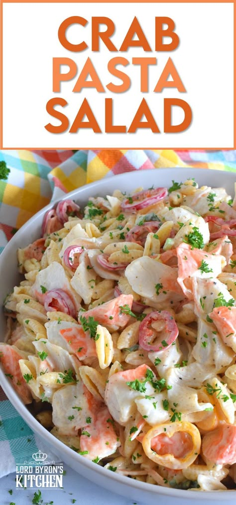 Creamy Crab Pasta, Crab Pasta Salad, Crab Pasta, Crab Salad Recipe, Sea Food Salad Recipes, Creamy Crab, Surf And Turf, Crab Salad, Best Salad Recipes