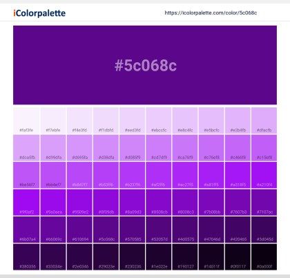 Pantone 2597 C Color | Hex color Code #5C068C information | Hsl | Rgb | Pantone Purple Color Chart, Pantone Color Book, Space Information, Color Palette From Image, Pantone Color Chart, Royal Purple Color, Hexadecimal Color, Hex Color, Pantone Colour Palettes