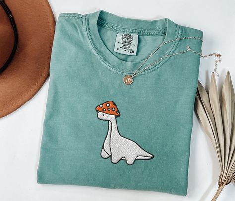 Mushroom Dinosaur, Dinosaur Clothes, Dinosaur Tshirt, Dino Shirt, Comfort Colors Tshirt, Dinosaur Shirt, Dinosaur Gifts, Animal Sweatshirt, Matching Sweaters