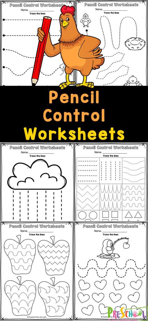 Grab these super cute pencil control worksheets to help toddler, preschool, pre-k, and kindergartne age students improve their fine motor skills while having fun with cute preschool worksheets. These free pencil control sheets include a wide variety of activities to keep kids excited to work out their fingers and hands! Simply download the printable pencil control worksheets pdf to play and learn! Pre K 4 Worksheets Free Printables, Pencil Tracing Worksheet, K3 Activities Free Printables, Fun Preschool Worksheets Free Printable, Pre K Class Activities, Pencil Skills For Preschool, Preschool Art Worksheets, Centers Activities Preschool, A Letter Tracing