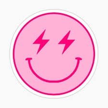 Pink Lightning Bolt, Smiley Face Sticker, Pink Lightning, Lightning Bolt, Me When, Go Shopping, Smiley Face, Smiley, Pink