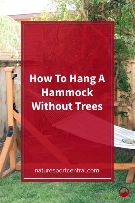 Hang Hammock Without Trees, How To Hang Hammock, Backyard Hammock Ideas No Tree, Hammock Without Trees, Hammock Posts, Hang A Hammock, Hammock Stand Diy, Hiking Hammock, Hammock Camping Gear