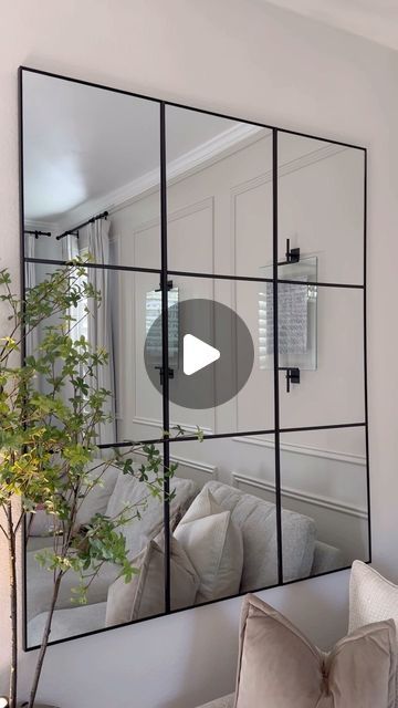 Jessell and Andrew on Instagram: "Windowpane Mirror DIY ✨ #homedecor #homediy #diyhome #homeimprovement #diy" Diy Wall Mirror, Windowpane Mirror, Condo Ideas, Window Mirror, Diy Window, Diy Mirror, Mirror Wall, Basement, Home Diy