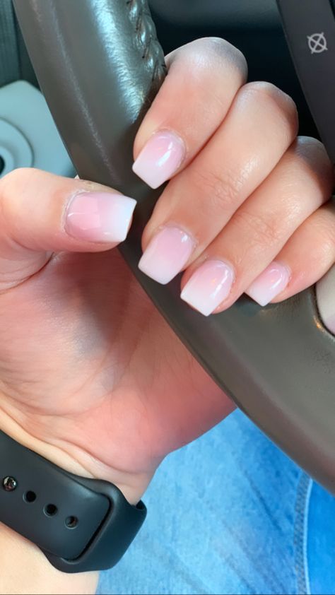 Teen Nails, Tapered Square Nails, Plain Nails, Square Nail, Nails Coffin Short, Pink Ombre Nails, Ombre Acrylic Nails, Nails Today, Basic Nails