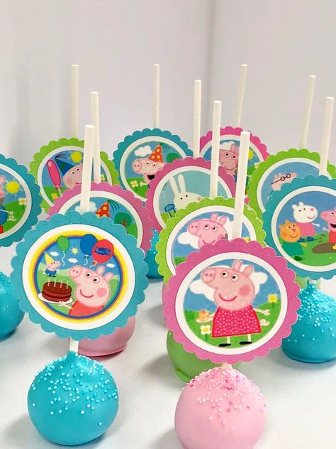 Cakepops — The Cake Shop Peppa Pig Cake Pops, Pig Cake Pops, Peppa Pig Birthday Party Decorations, Mocha Cookies, Peppa Pig Cake, Peppa Pig Birthday Party, Peppa Pig Party, Pig Party, Peppa Pig Birthday