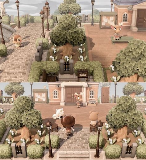 Resident Services, Cottagecore Animals, Cottagecore Animal Crossing, Cottagecore Ideas, Plaza Design, Acnh Cottagecore, Animal Crossing 3ds, Animal Crossing Funny, Cute Cottagecore