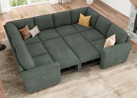 PRICES MAY VARY. Pull Out Bed: This modular sleeper sofa can easily convert from a stylish sectional during the day to a comfortable bed at night. The smooth pull-out bed allows for a quick transformation, making it perfect for movie nights or hosting overnight guests Storage Seats: The storage space in the single seat, ottoman, and loveseat helps you maximize your living space, ideal for stowing away blankets and pillows. Keep your living room tidy and organized, while having easy access to the Theater Room Bed Couch, Modular Sectional Sleeper Sofa, Kova Pit Sofa, Kova Pit Couch, Kova Grand Pit Couch, Large Sectional Sofa Cozy Dark, Convertible Couch, Pull Out Couch, Storing Blankets