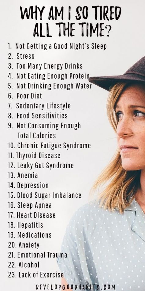 Why so tired? See details on the 23 causes of low energy levels. Once you discover  the reasons you  you feel tired all the time it is only a few simple steps to get more energy | natural energy boost | increased energy for a healthy lifestyle / healthy living routine #infographic #healthylife #exercise #fitness #nutrition  #diet #energy #healthylifestyle #healthyliving #productivity #health #increaseenergy Get More Energy, Getting More Energy, Brown Spots Removal, Boost Energy Naturally, Increased Energy, So Tired, Food Sensitivities, Energy Boost, More Energy