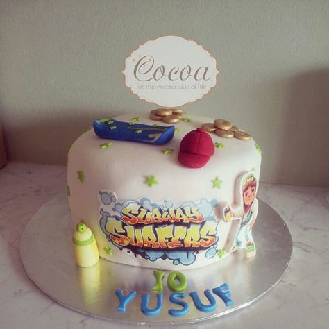 Surfer Cake, Subway Surfer, Surf Cake, David 8, Subway Surfers, Birthday Stuff, Cocoa, Food And Drink, Birthday Cake