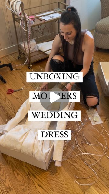 Lovellfaye | Luxury Wedding Dress Designer on Instagram: "Rachel unboxed her mother’s wedding dress from 1992. Her mother’s wedding dress had a beautiful pattern and beads that I knew would be perfect for a redesign!!

#mothersweddingdress #mothersweddingdressredesign #revampmothersweddingdress #reconstructedmothersweddingdress" Moms Wedding Dress Redone Ideas, Heirloom Wedding Dress, Old Wedding Dresses, S Wedding Dress, Mom Wedding Dress, Colored Wedding Dress, Wedding Dr, Heirloom Wedding, Mother Wedding Dress