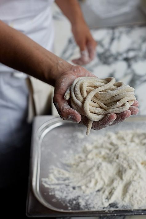 Recipe: Pici Dough Recipe from Trullo's London latest cookbook. Aka the pasta recipe to end all others. Marinated Aubergine, One Pound Meals, Pici Pasta, Jamie Oliver Recipes, Italian Chef, Tastemade Recipes, Pasta Dough, Power Foods, Flavor Enhancers