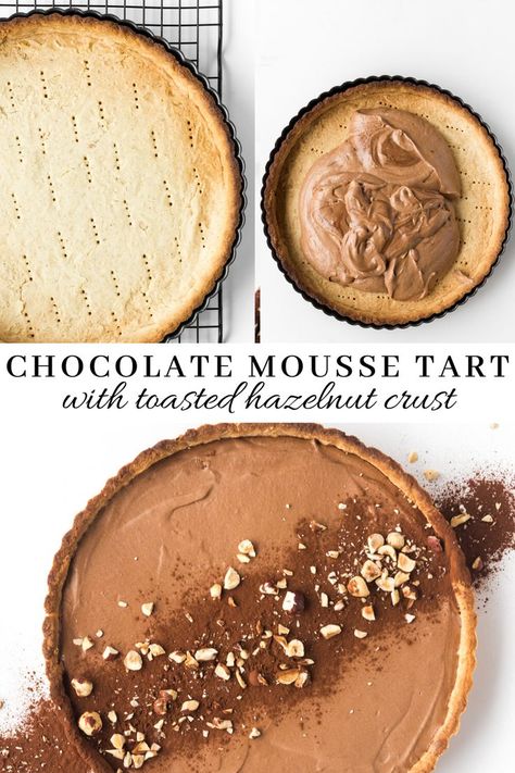 Chocolate Coffee Tart Recipe, Chocolate Praline Tart, Chocolate Mousse Tart Recipe, Hazelnut Tart Recipe, Individual Tarts Desserts, Chocolate Tart Filling, Tart Filling Recipes, Tart Recipes Dessert, Gourmet Dessert Recipes