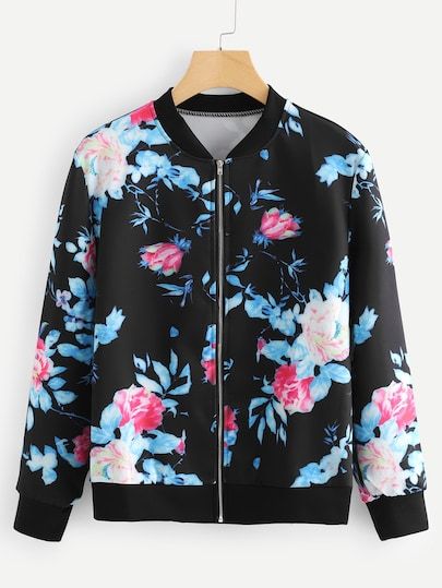 Shop Stand Neck Floral Print Jacket online. SheIn offers Stand Neck Floral Print Jacket & more to fit your fashionable needs. Floral Print Jacket, Stand Neck, Jacket For Women, Coat Outfits, Print Jacket, Jackets Online, Women's Style, Capsule Wardrobe, Fashion News