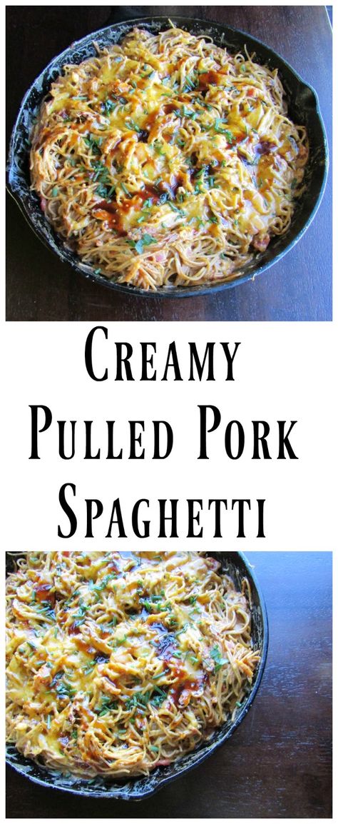 Bbq Pulled Pork Pasta, Pulled Pork Spaghetti, Pork Spaghetti, Pulled Pork Pasta, Pork Leftovers, Pork But, Leftover Pork Roast, Pulled Pork Leftover Recipes, Campfire Meals