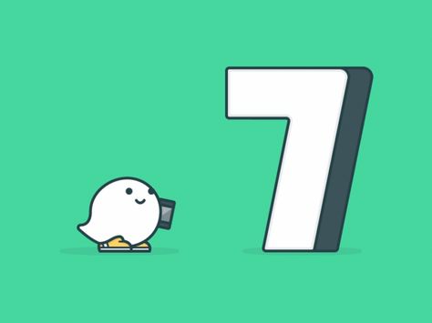 Waze - Countdown by Robin Noguier 7 More Days Countdown, Number Countdown Animation, Countdown Creative Ads, 7 Days To Go Countdown Birthday, Sleeping Animation, Countdown Animation, Countdown Gif, Animated Numbers, Count Down