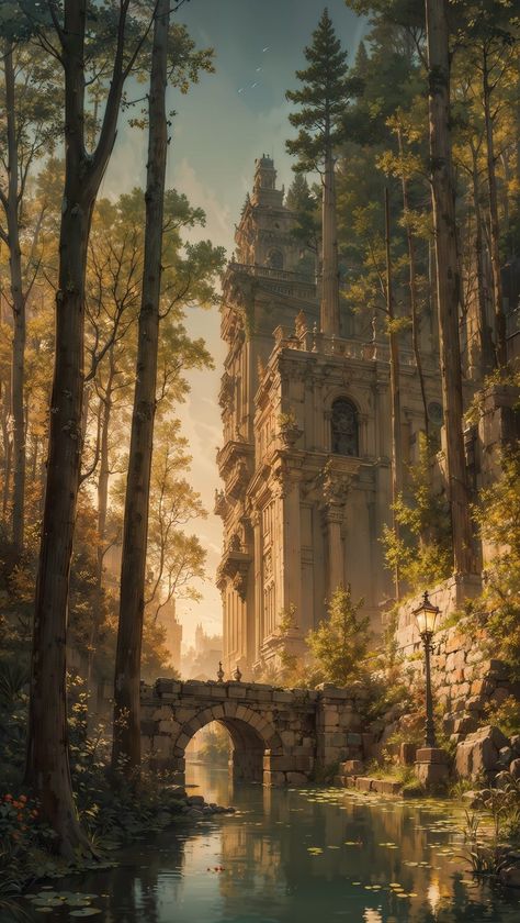 Castle Aesthetic, My Fantasy World, Fantasy Forest, Fantasy Castle, Fantasy Places, Fantasy Art Landscapes, Fantasy Aesthetic, Fantasy Concept Art, Arte Fantasy