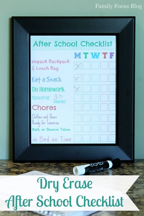 Dry Erase After School Checklist School Clothes Boys, School Clothes Organization, Good Schedule, Kids School Organization, Kids School Clothes, After School Checklist, Sahm Schedule, Kids Routine, Child Behavior