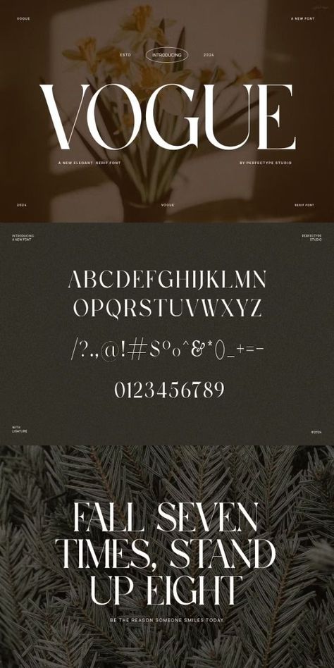 Unique - Stylish Font Pairings Vogue Font, Font Pairings, Elegant Serif Fonts, Stylish Fonts, Font Pairing, Font Design, Typography Fonts, Serif Font, Serif Fonts