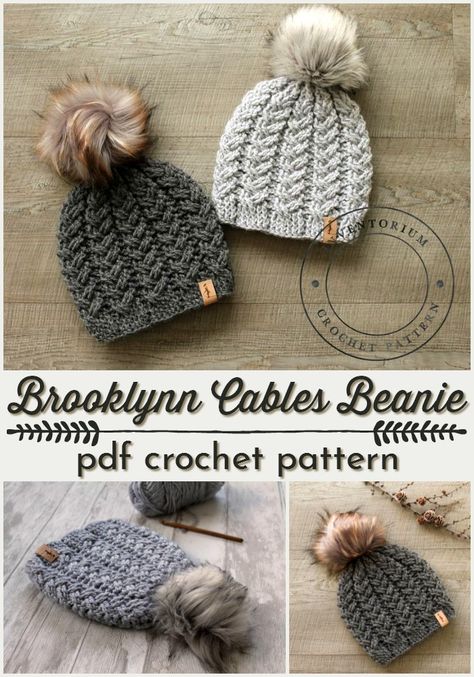 Crochet Warmers, Knit Hat Patterns, Chunky Crochet Hat, Crochet Jumpsuits, Crochet Beanies, Winter Beanies, Crocheted Hats, Chunky Knit Hat, Crochet Knit Hat