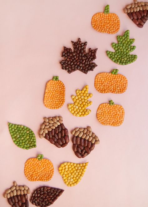 Seed Crafts For Kids, Mosaics For Kids, Seed Craft, Bean Art, Autumn Leaves Craft, Preschool Crafts Fall, Seed Art, Kindergarten Art Projects, Fall Art Projects