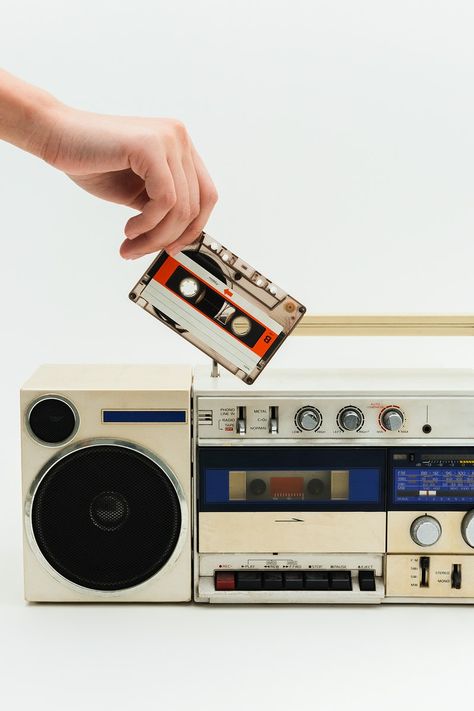 Woman inserting a cassette tape into a vintage radio | premium image by rawpixel.com / Teddy Rawpixel Old Radio, Motos Vintage, Music Machine, Photo Woman, Music Cassette, Devotional Songs, Vintage Woman, Old Radios, Audio Cassette