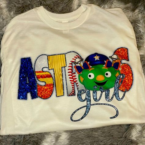 Shirts Are Made To Order And Can Be Ordered To Size 3 Xl Astros Shirt, Houston Astros Shirts, Astros T Shirt, Mustard Yellow Top, Nike Crop Top, Drop Shoulder Tee, Jcrew Collection, Ladies Tee Shirts, Blue Tee