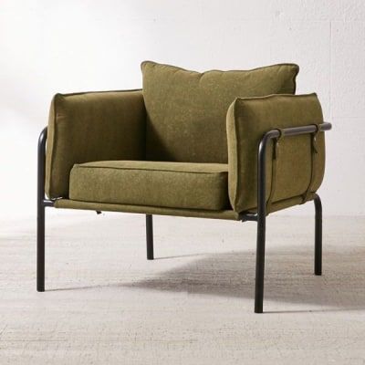 24 Modern Armchairs That Will Upgrade Your Space: Howell Canvas Arm Chair, Urban Outfitters Armchairs Living Room Modern, Ikea Armchair, Green Velvet Armchair, Yellow Armchair, Sarah Sherman, White Armchair, Sarah Sherman Samuel, Red Armchair, Office Armchair