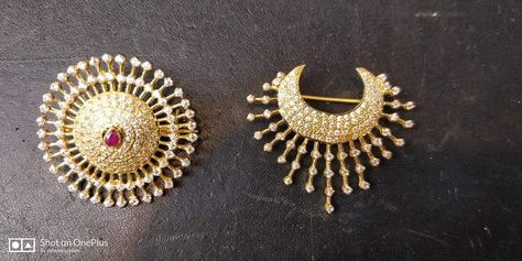 Sun And Moon Gold Hair Pins Indian, Surya Chandrulu Gold, Suryavanka Chandravanka Gold, Suryudu Chandrudu Hair Pins, Surya Chandra Pins In Gold Designs, Suryudu Chandrudu Gold Designs, Wedding Jewellery Designs, Bridal Jewellery Earrings, Gold Jewels Design