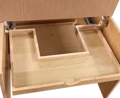 GREENFIELD - Storage - Sink base drawer with notched back Vanity Drawers, House Remodel, Undermount Sink, Drawer Slides, Drawer Organisers, Watch Video, Home Remodeling, Wine Bottle, Drawers