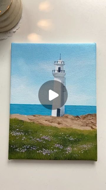 Annie&Shiny👯 on Instagram: "🌊 

Reference from @coni.tm 

#acrylicpainting #lighthouse #seascape" Painting Ideas Lighthouse, Lighthouse Painting Easy, Seascape Paintings Acrylic, Lighthouse Painting, Light Houses, January 15, Seascape Paintings, Diy Art Painting, Diy Art