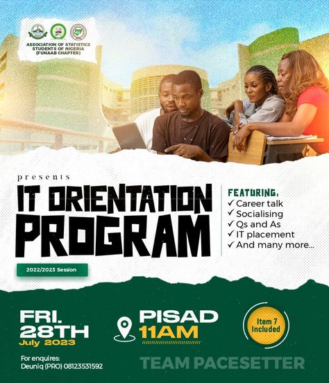 Orientation Programme Poster, Orientation Flyer Design, Business Conference Flyer Design, Lecture Poster Design, Program Flyer Design, Church Poster Ideas, Fundraising Poster, Lecture Poster, Freshers Week