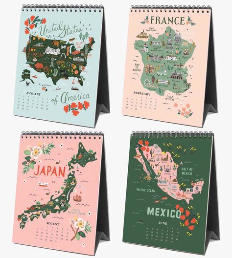 Rifle Paper Co. 2023 “World Traveler” Desk Calendar — Tools and Toys Calendar Design Inspiration, Tools And Toys, Desk Calendar, Illustrated Map, Calendar Design, Desk Calendars, Photo Essay, World Traveler, Book Design